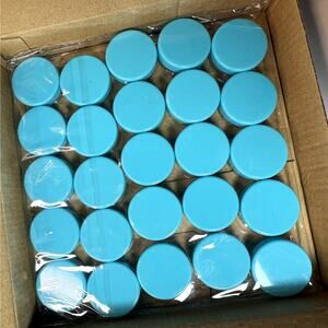 42 Pieces 3 Gram/3ML Turquoise Lid Plastic Makeup Cosmetic Sample Jars - vn
